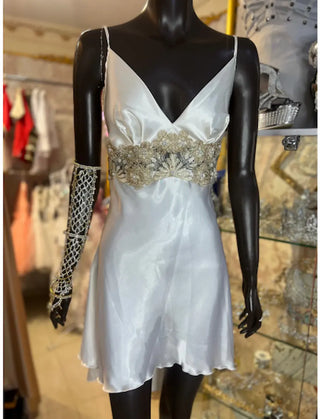 BATA DE NOVIA BLANCA Y DORADA REF. 1552