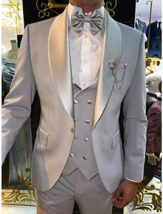 TRAJE PLATA CON SOLAPA BRILLO REF. 2012