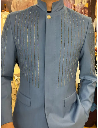 TRAJE AZUL CON BRILLOS REF. 1674