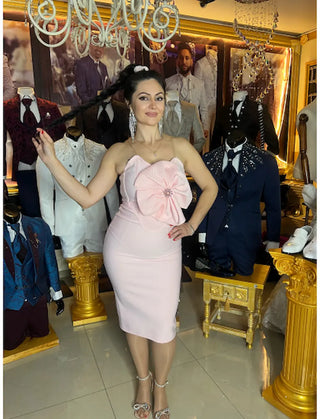 VESTIDO BANDAGE ROSA REF. 1451
