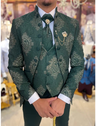 TRAJE VERDE BROCADO REF 1279