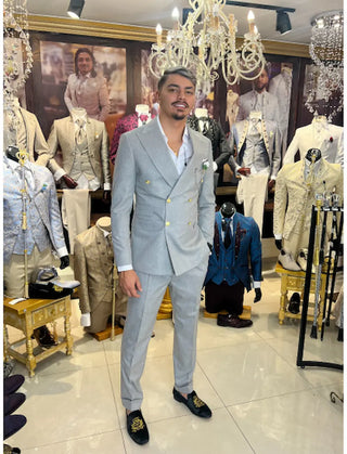 TRAJE GRIS CRUZADO REF. 1593